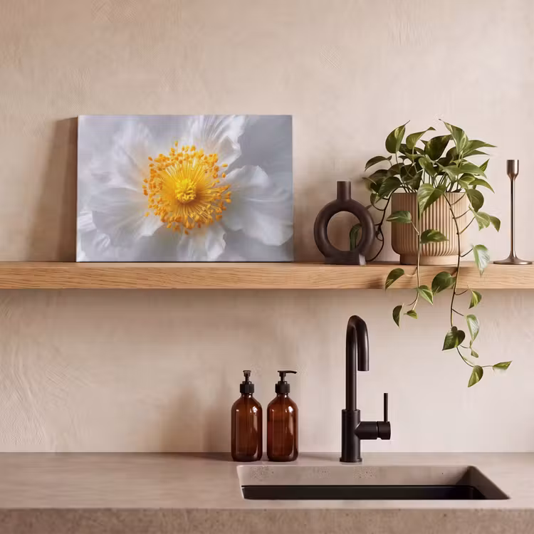 Canvas schilderij - Wit - Bloem - Elegant — 2