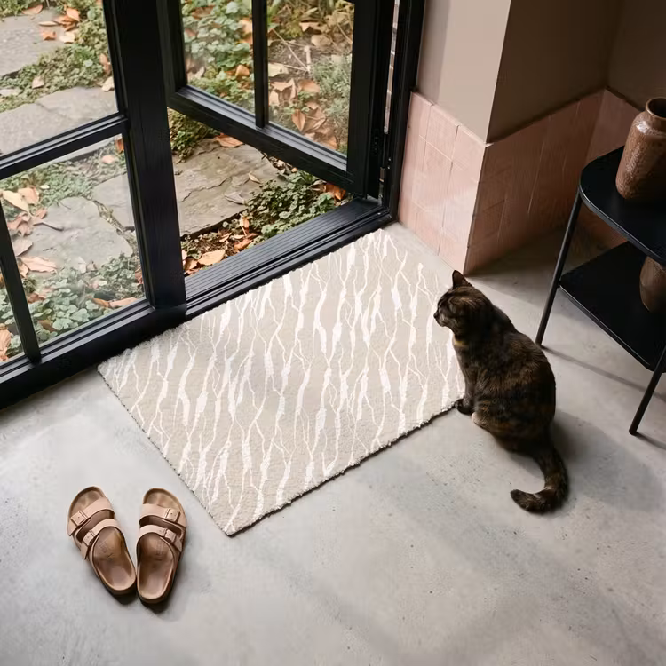 Deurmat - Beige - Wit - Patroon - Structuur — 2