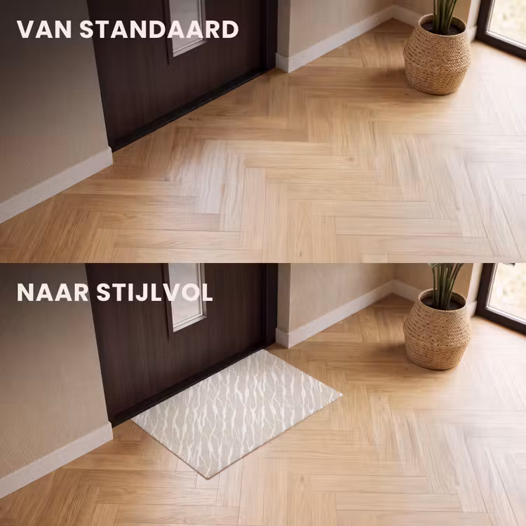Deurmat - Beige - Wit - Patroon - Structuur — 3