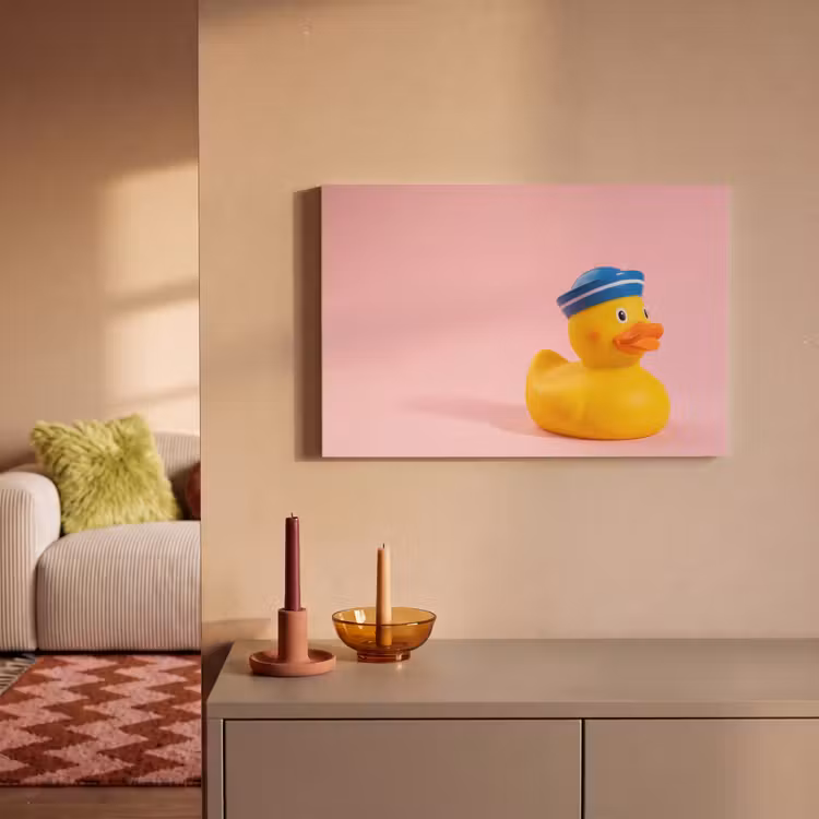 Canvas schilderij - Matroos - Eend - Roze — 1