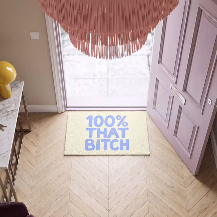 Deurmat - 100% that bitch - Blauw - Wit — 4