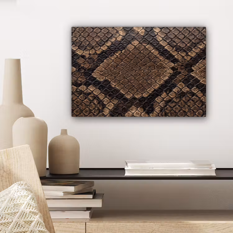 Canvas schilderij - Python - Schubben - Brons — 4