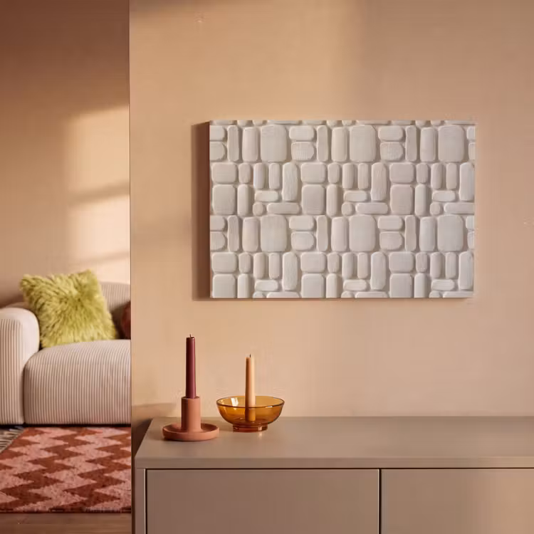 Canvas schilderij - Reliëf - Structuur - Wit — 1