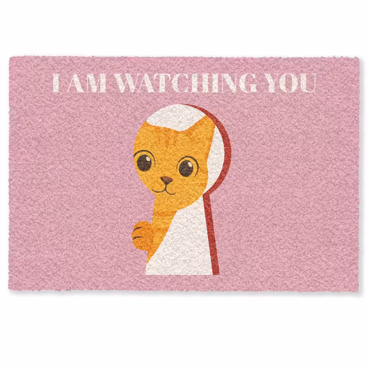 Deurmat - Cat - Quote - Pink — 1