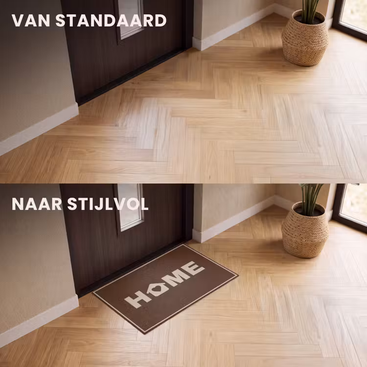 Deurmat - Home - Tekst - Bruin — 3
