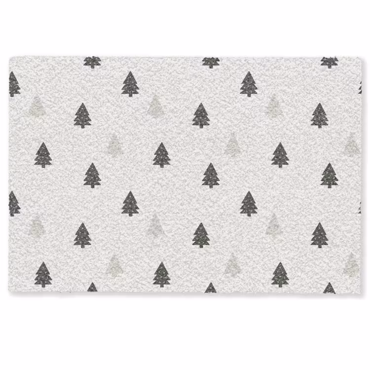 Deurmat - Illustratie - Kerstbomen - Wit — 1