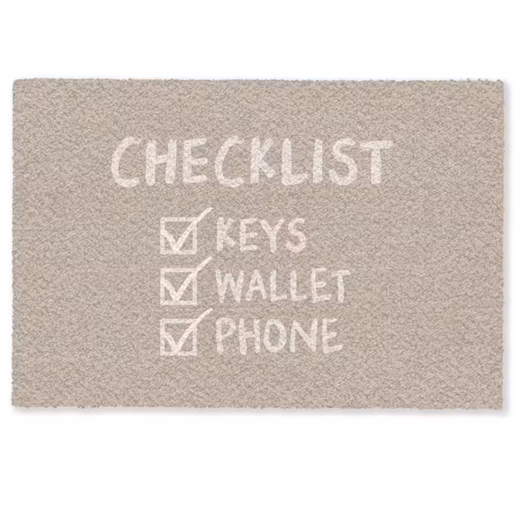 Deurmat - Quote - Checklist - Beige — 1