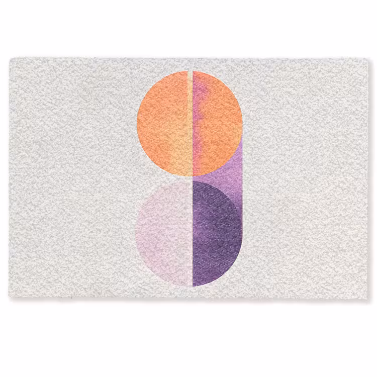 Deurmat - Cirkels - Abstract - Paars — 1