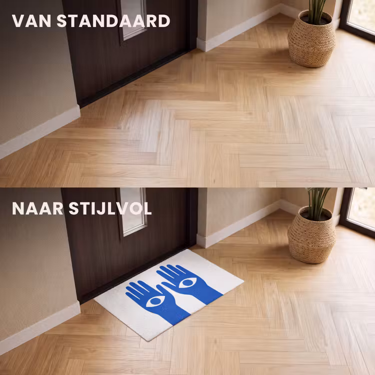 Deurmat - Handen - Twee - Ogen - Blauw — 3