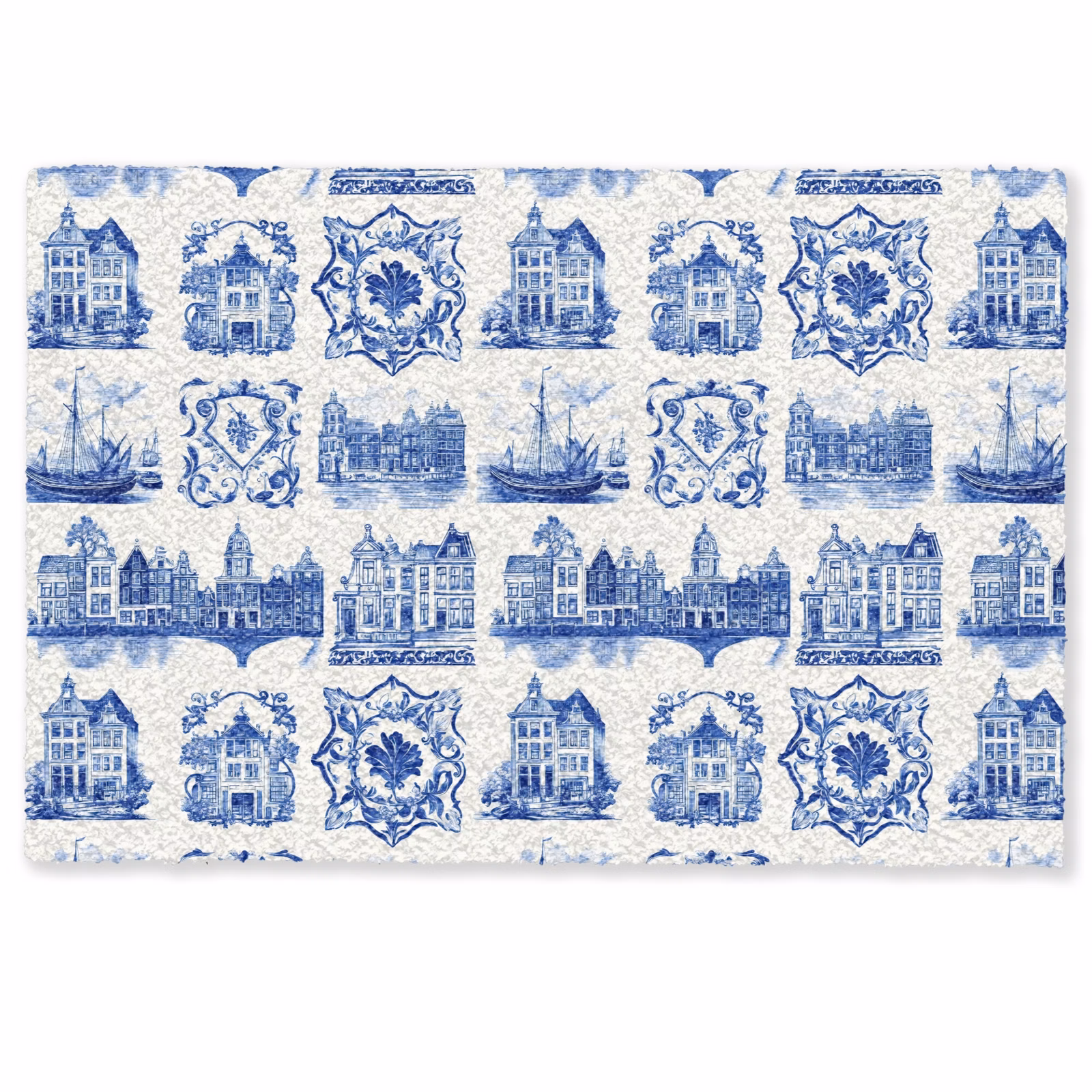 Deurmat - Huizen - Schepen - Blauw — 1