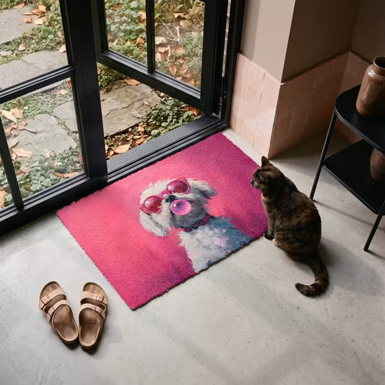 Deurmat - Pink - Hond - Bubbel — 2