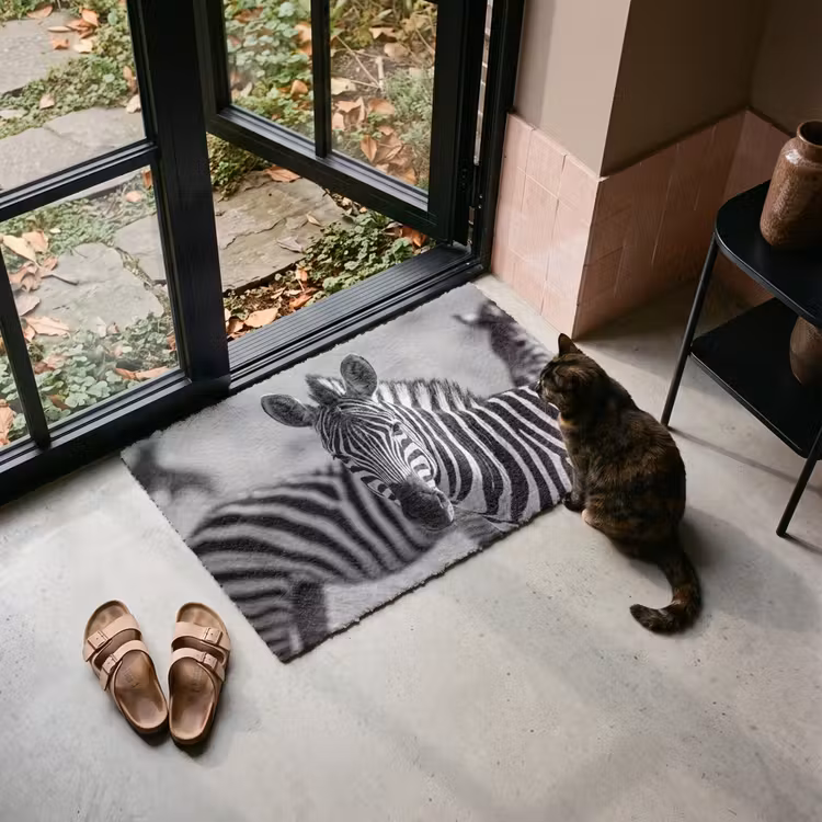Deurmat - Zebra's - Zwart - Wit — 2