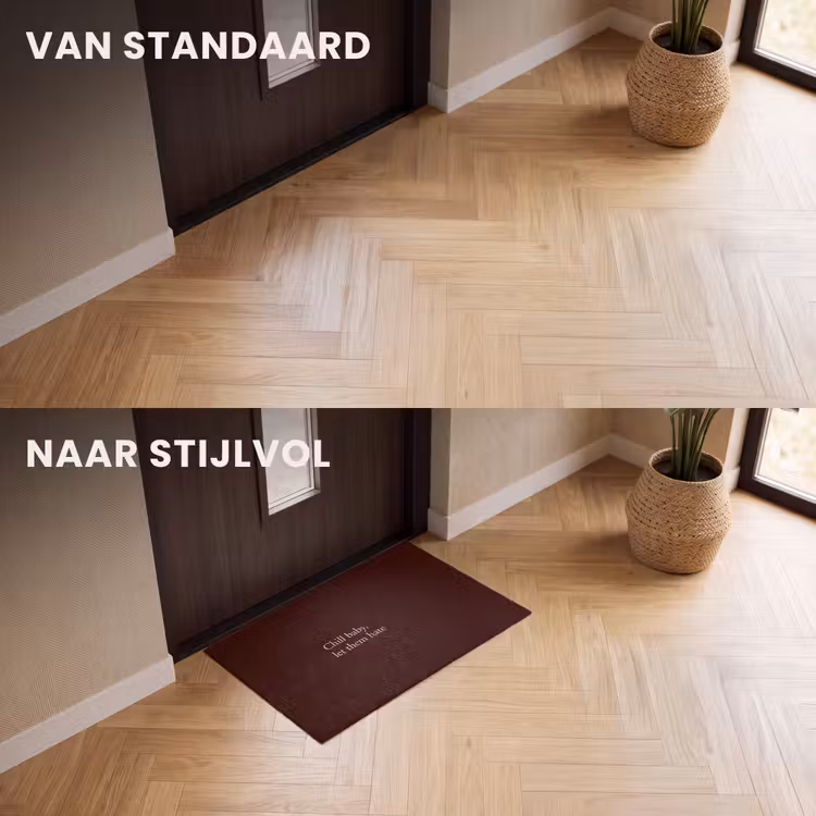 Deurmat - Tekst - Rood - Minimalistisch — 3