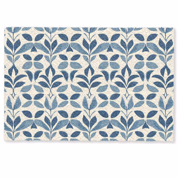Deurmat - Flora - Modern - Blauw — 1