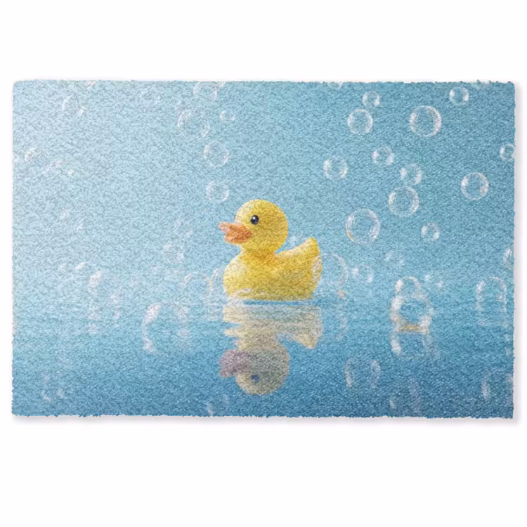 Deurmat - Bubbels - Badeend - Geel — 1