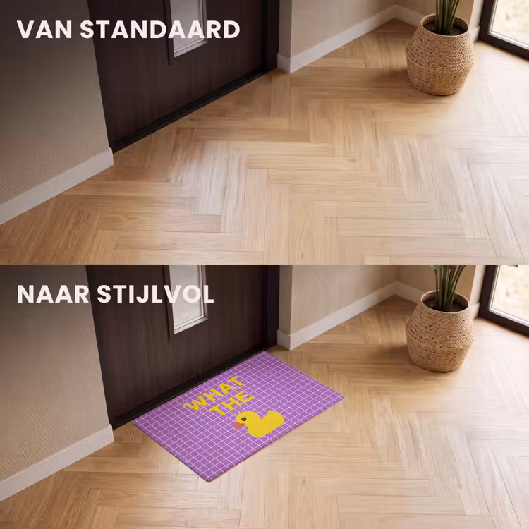 Deurmat - Tekst - Eend - Paars — 3