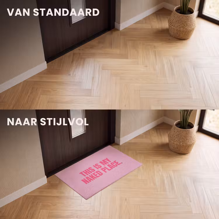 Deurmat - Tekst - Modern - Roze — 3
