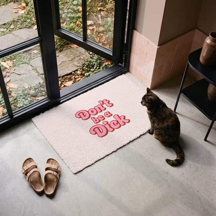 Deurmat - Tekst - Boodschap - Roze — 2