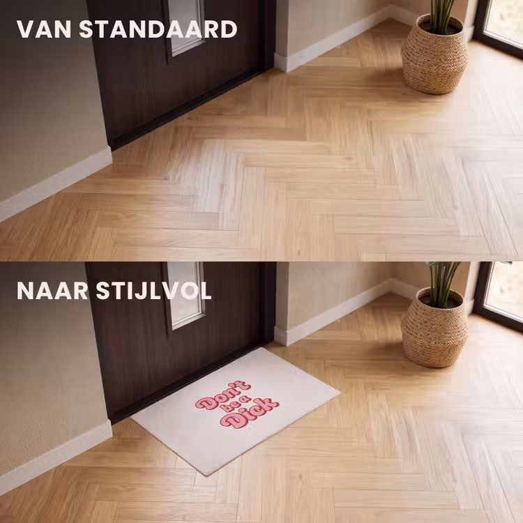 Deurmat - Tekst - Boodschap - Roze — 3