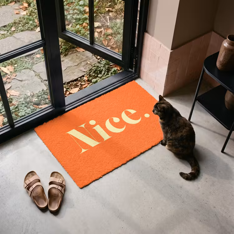 Deurmat - Oranje - Gebroken wit - Nice — 2