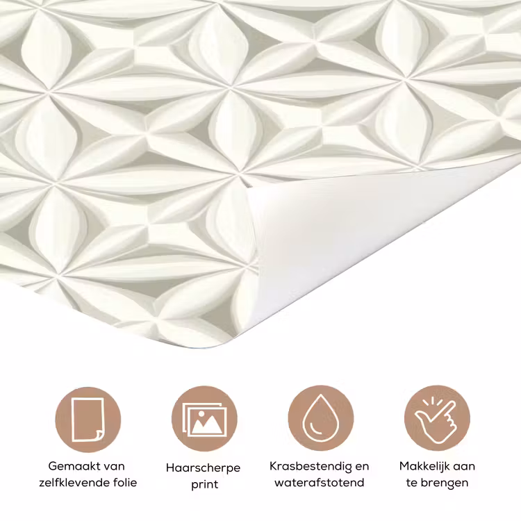 Deursticker - Abstract - Structuur - Grijs - Wit — 3