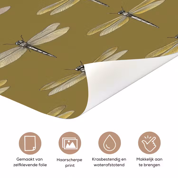 Deursticker - Libellen - Patroon - Groen — 3