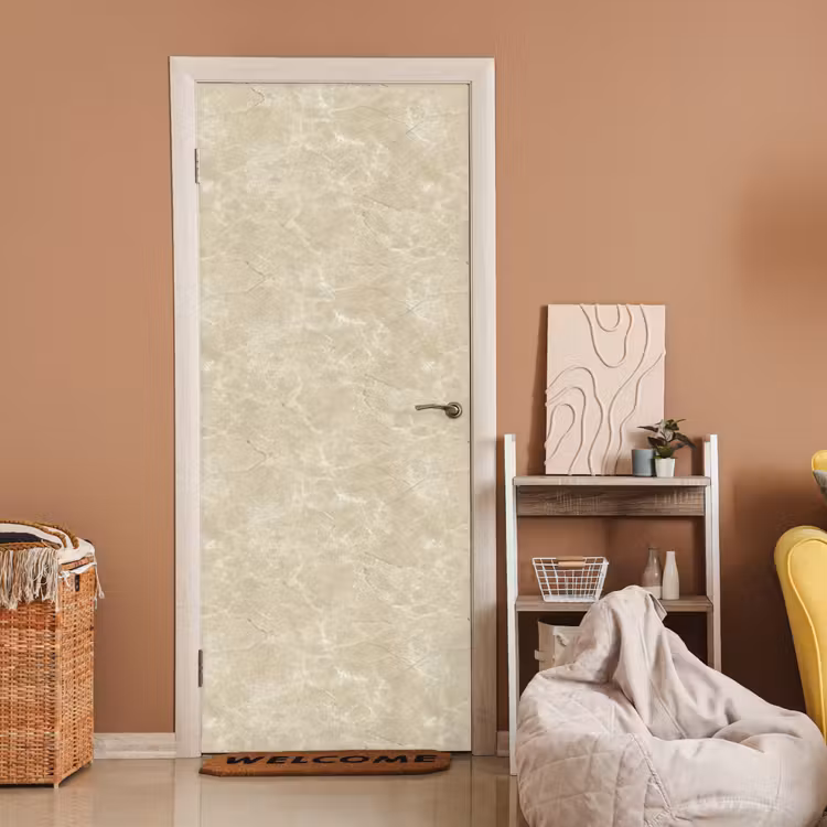 Deursticker - Lichtbeige - Marmer - Diffusie adering — 2