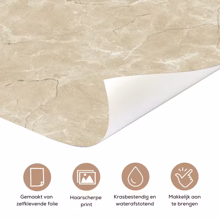 Deursticker - Lichtbeige - Marmer - Diffusie adering — 3