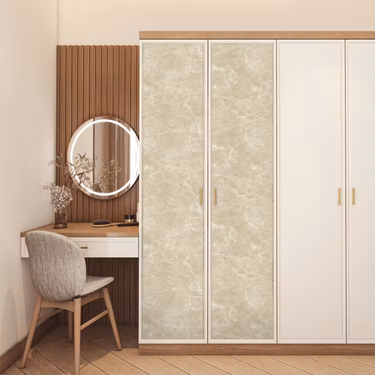 Deursticker - Lichtbeige - Marmer - Diffusie adering — 5