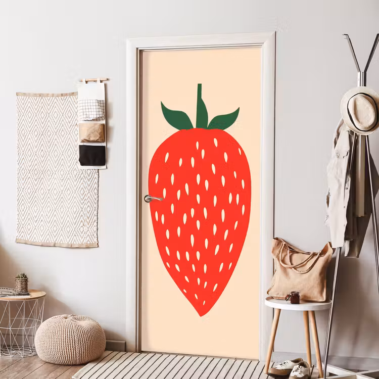 Deursticker - Aardbei - Rood - Modern - Boho — 8