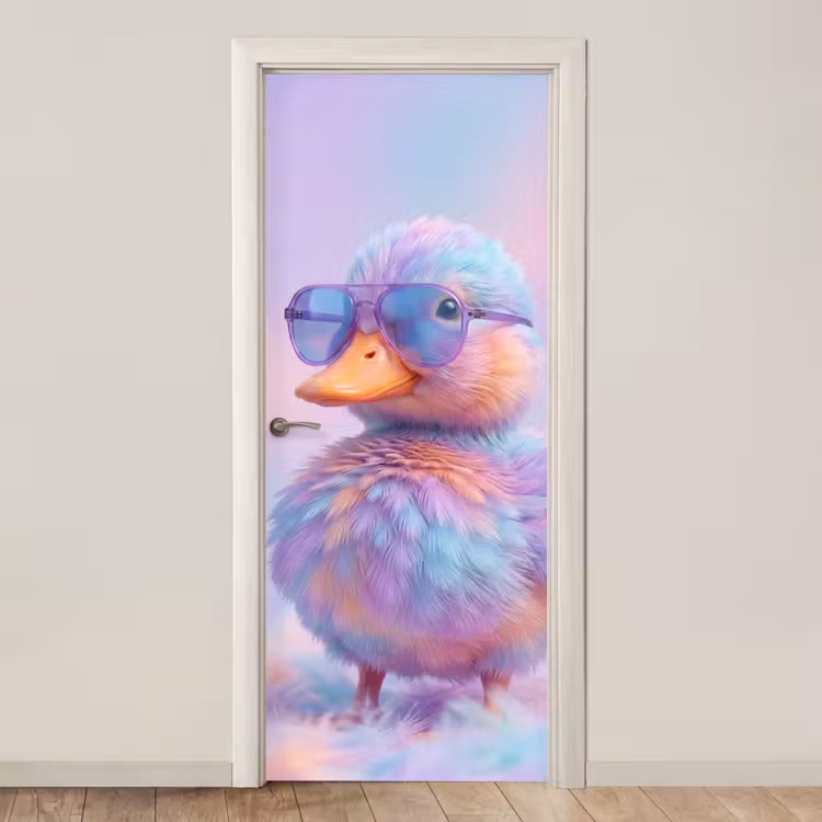 Deursticker - Eend - bril - Pastel — 1