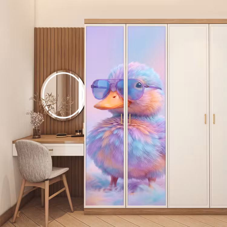 Deursticker - Eend - bril - Pastel — 5