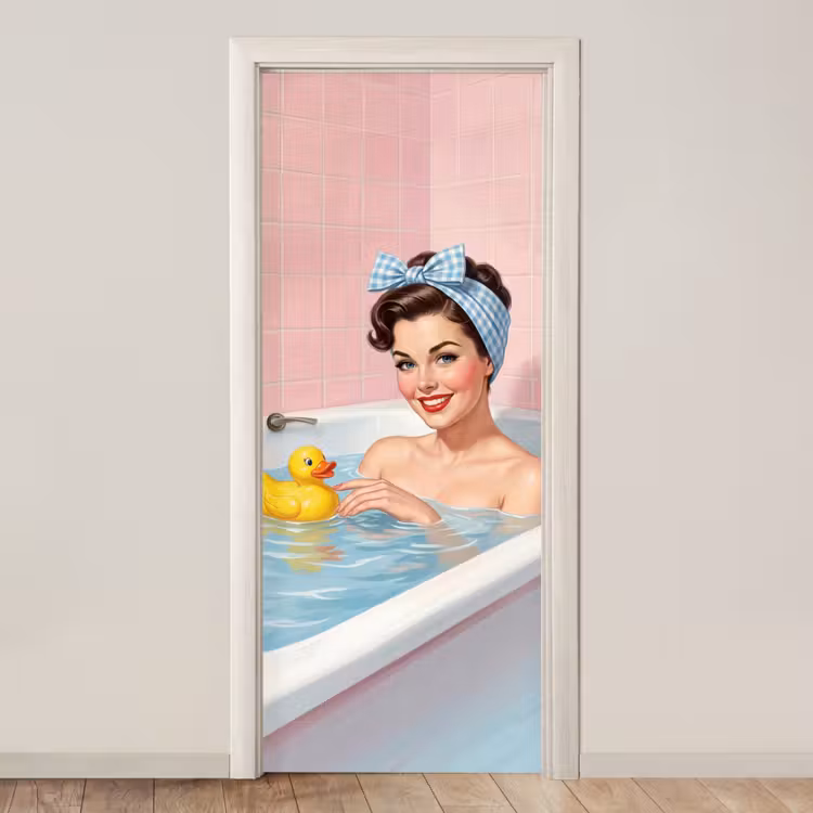 Deursticker - Badkamer - Eend - Blauw — 1