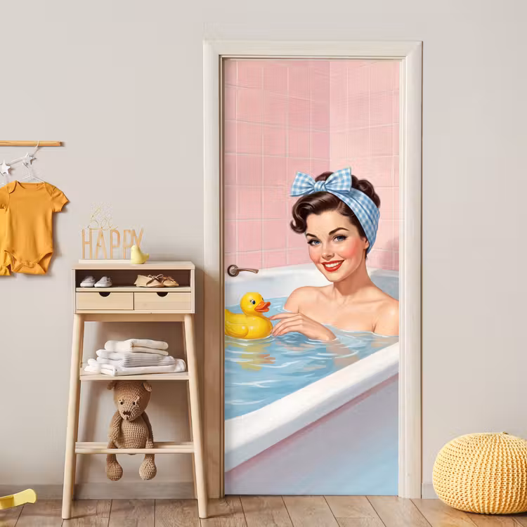 Deursticker - Badkamer - Eend - Blauw — 6