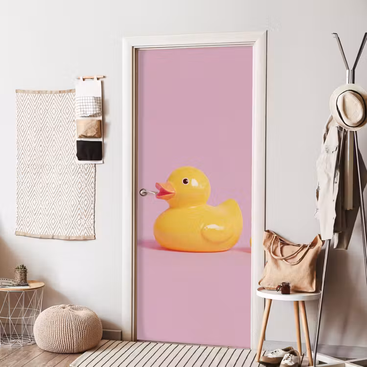 Deursticker - Eendjes - Vrolijk - Roze — 8