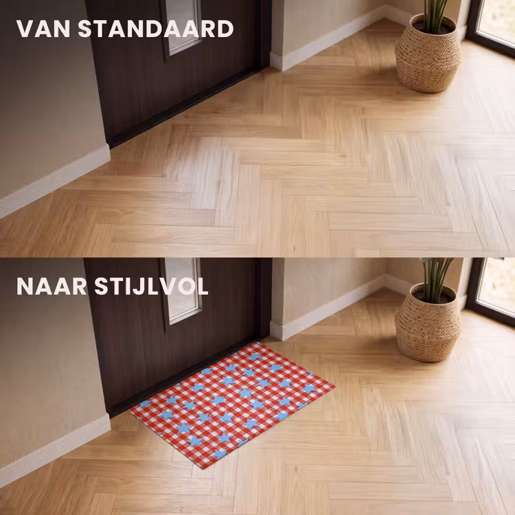Deurmat - Ruit - Sterren - Rood — 3