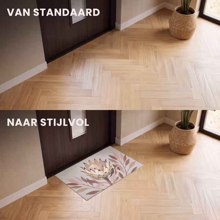 Deurmat - Protea - Bloem - Botanisch - Beige — 3