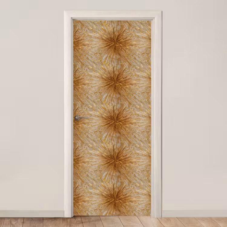 Deursticker - Explosie - Abstract - Goud - Wit — 1