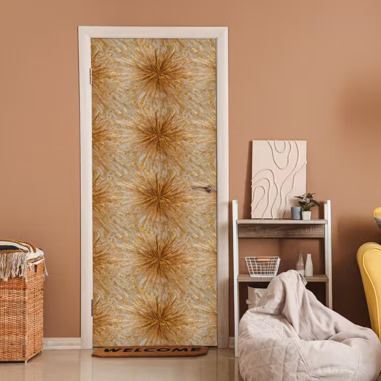 Deursticker - Explosie - Abstract - Goud - Wit — 2