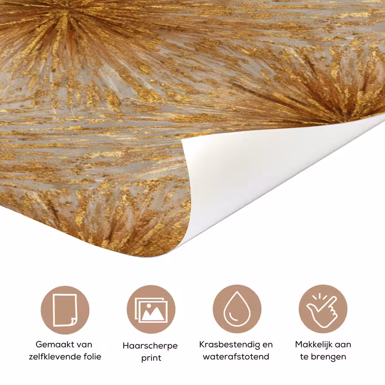 Deursticker - Explosie - Abstract - Goud - Wit — 3