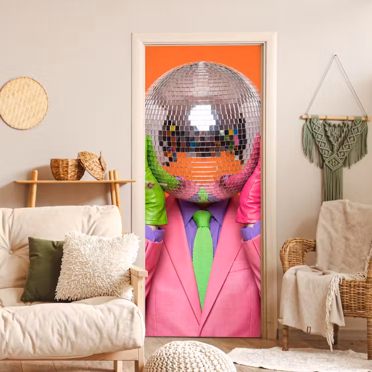 Deursticker - Kunst - Disco bal - Kleurrijk - Modern - Studio — 4