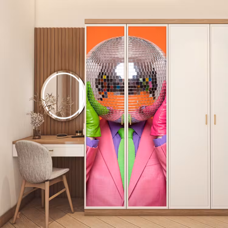 Deursticker - Kunst - Disco bal - Kleurrijk - Modern - Studio — 5