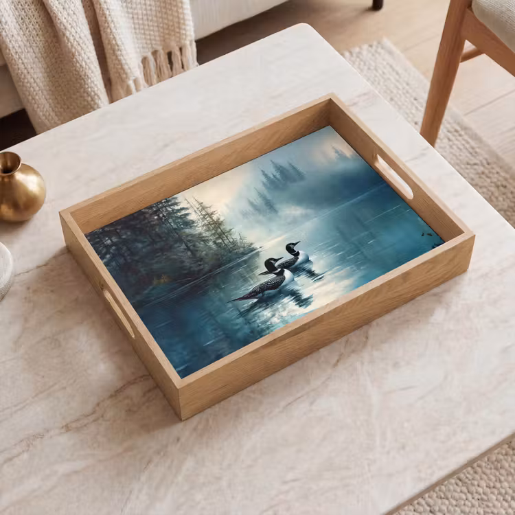 Dienblad - Bos - Water - Eenden - Mistig — 2