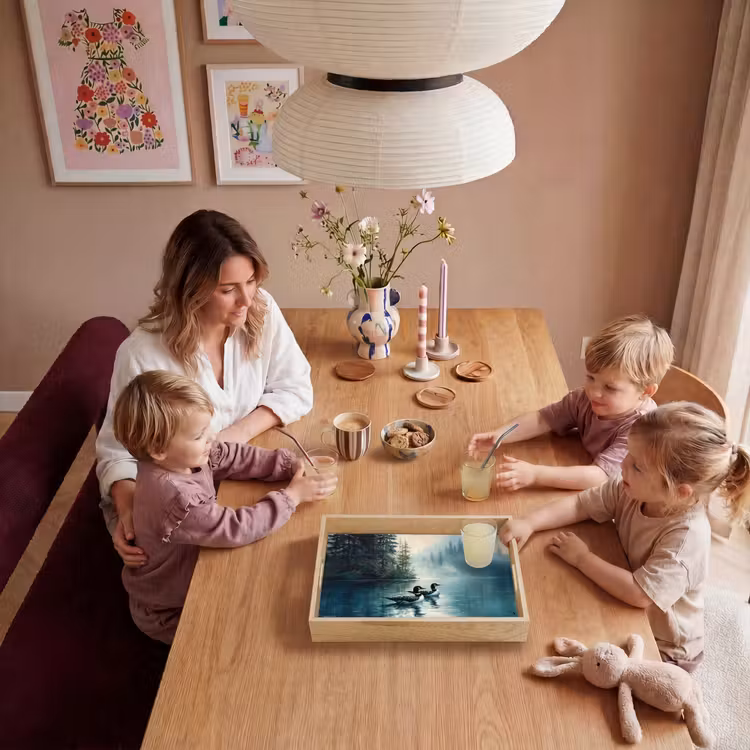 Dienblad - Bos - Water - Eenden - Mistig — 7