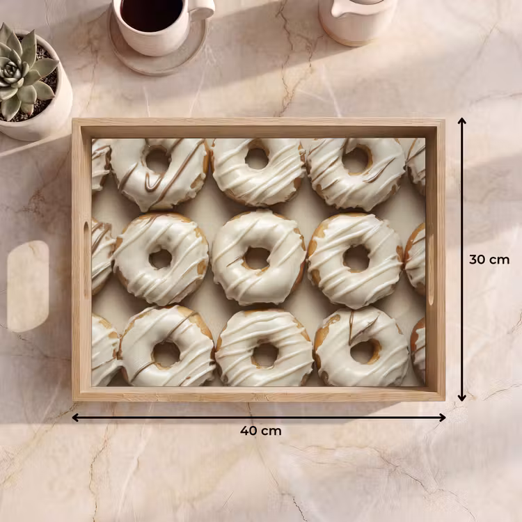 Dienblad - Donuts - Chocolade - Wit - Beige — 9