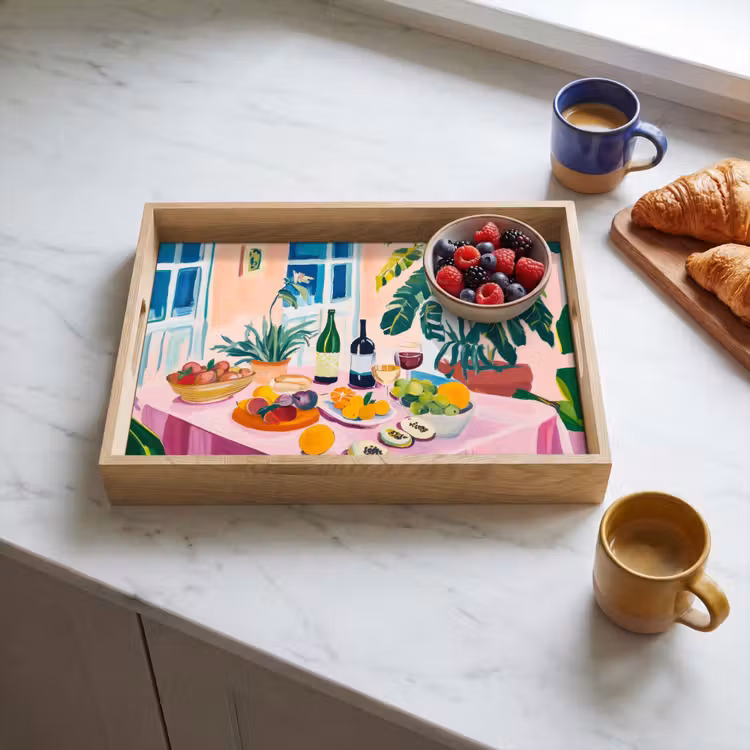 Dienblad - Tafel - Wijn - Fruit — 4