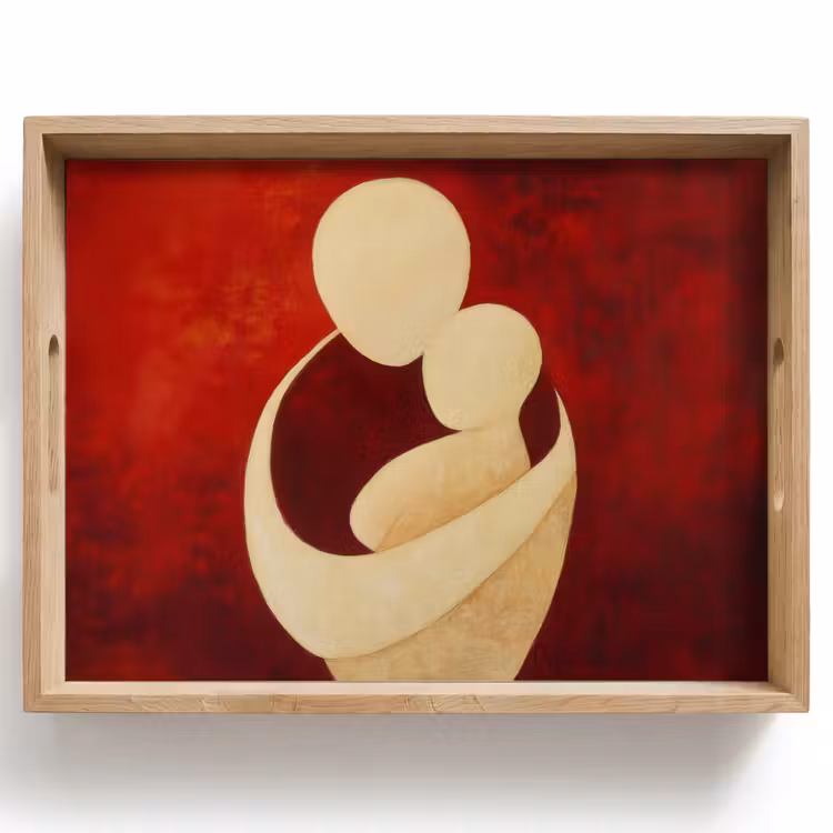 Dienblad - Abstract - Moeder - Kind - Rood — 1