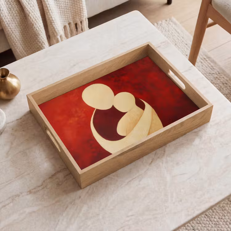 Dienblad - Abstract - Moeder - Kind - Rood — 2