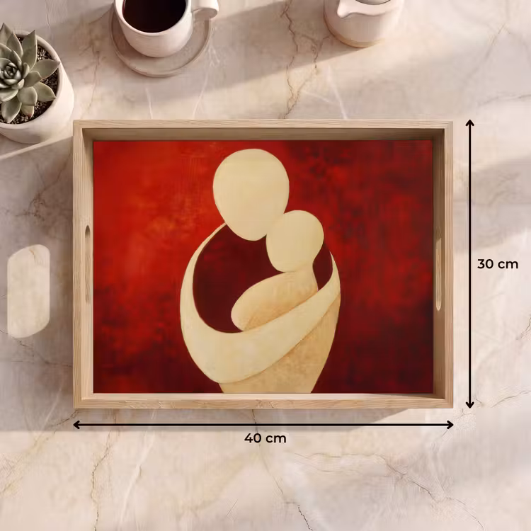 Dienblad - Abstract - Moeder - Kind - Rood — 9