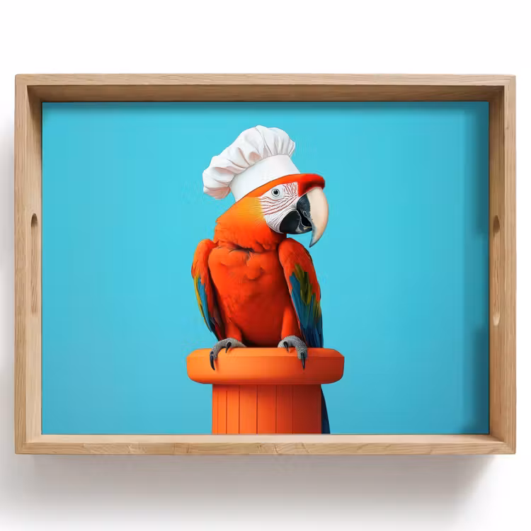 Dienblad - Ara - Koksmuts - Sokkel - Grappig — 1